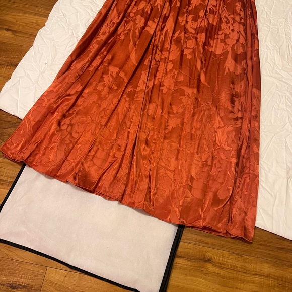 SALE Azazie Wedding Guest Dress Rust Size 6 JIANNA FLUTTER SLEEVES MAXI DRESS - Picture 8 of 11